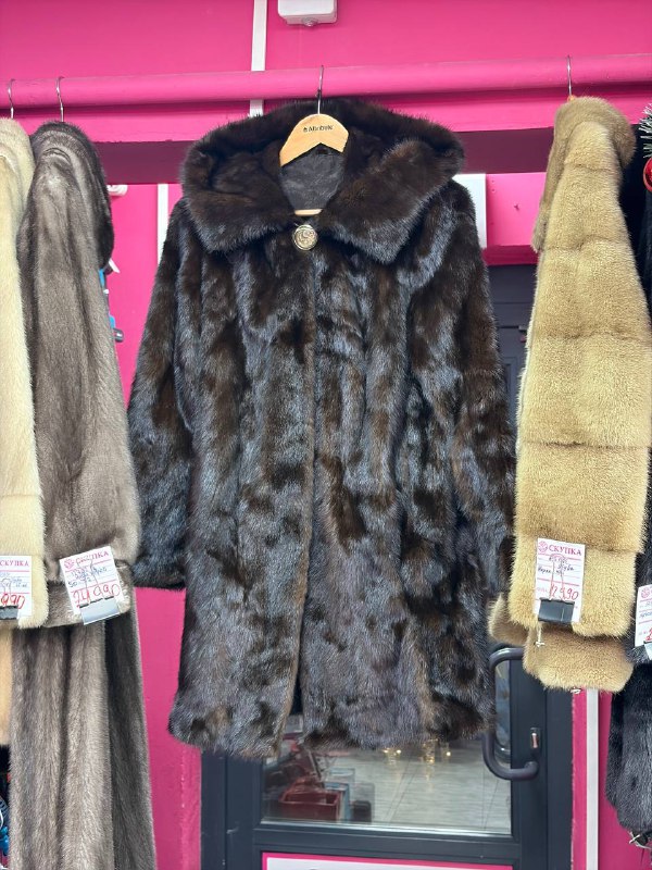 Шуба норка коричневая